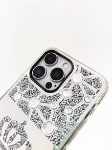 Ốp điện thoại vương miện đính đá sang trọng màu bạc tương thích với iPhone 16 Pro Max/16/16 Pro/16 Plus/15/15 Pro Max/15 Pro/15 Plus/11/12/13/14 Pro Max/XS/XR/11 Pro/11 Pro Max/12 Pro/12 Pro Max/13 Pro/13 Pro Max/14 Pro/14 Pro Max, Thiết kế sáng tạo dành cho phụ nữ, Ốp cứng - Bạc - Xem 6