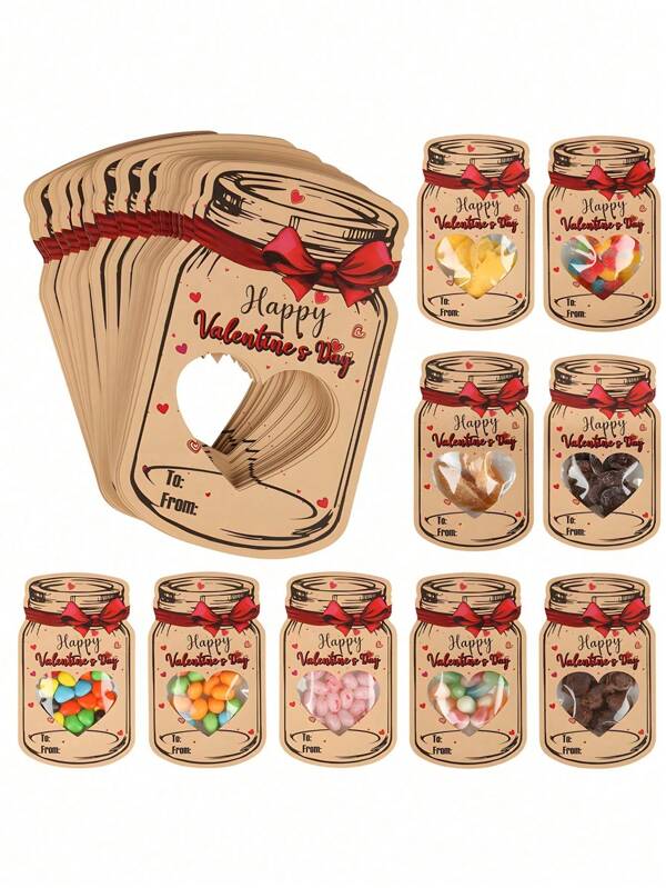 24/1pc-Birthday Or Valentine's Day Greeting Card Set For Party, Gift Or Card Exchanges,Mixed Valentine's Day Card Drift Bottle Greeting Card Valentine's Day Exchange Card Kraft Paper Exchange Card Gift Party Gift Happy Valentine's Day, Small Business Supplies, Bags, Bakery Supplies