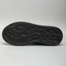 New Fashion Versatile Leather Lace-Up Lightweight Slip-On Shock Absorbing Non-Slip Casual Athletic Shoes, Suitable For Plus Size Cross-Border Women, Black Sneakers - Black - View 8