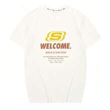 Skechers Koppel T-shirts met korte mouwen, nieuwe zomer ademende witte T-shirt, sportbreisel