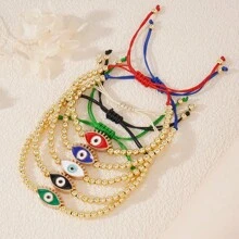 5 Vòng tay hạt cườm cho nữ Vòng tay bện hạt cườm vàng Làm thủ công hoàn toàn Chiều dài có thể điều chỉnh Nhiều màu Mắt Phục sinh Quà tặng Phục sinh Thời trang Thiết kế Bohemian đơn giản Vòng tay thanh lịch cho nữ Vòng tay hạt cườm vàng cho nữ Thích hợp để đeo hàng ngày Thích hợp để gấp lại Thích hợp để làm quà tặng - Vàng - Xem 2