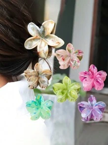 1 kẹp tóc hình hoa cho tóc dày, giữ chặt chống trượt, phong cách Hawaii, kẹp tóc đá cẩm thạch lớn dễ thương, kẹp chuối cho tóc mỏng, phụ kiện tóc cho phụ nữ quà tặng ngày lễ cho bé gái - Nhiều màu - Xem 4