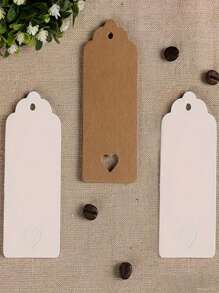 50 piezas Etiquetas de regalo con forma de corazón hueco rosa, etiquetas de regalo de color liso de 3.7" X 1.8", etiquetas de regalo de papel rojo con cuerdas, adecuado para bodas, cumpleaños, regalos de fiestas de Navidad