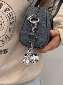 HXXOOS 1 Peça Pingente de Metal Estilo Ins de Moda Feminina Y2K, Pingente de Chaveiro de Metal Prateado para Bolsa, Mochila, Carro, Adequado para Mulheres, Profissionais de Colarinho Branco, Senhoras, Mulheres, Meninas - Use este pingente para realçar o estilo da sua bolsa