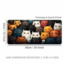 Reunion Cats Large Gaming Mouse Pad, Extra Long & Thick Desk Mat, Non-Slip Rubber Material, Washable With Precise Stitched Edge, Gift Back To School - Reunion Cats - View 15