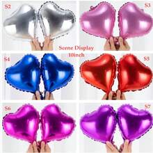 5/10/18 英寸银色和蓝色心形铝箔气球，婚礼装饰浪漫漂浮气球自封，完整婚礼用品最佳礼物 - K1-S2+S4 - 查看 4