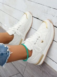 Fall/Winter 2024 Women's Lightweight Casual Sports Sneakers - White - View 3