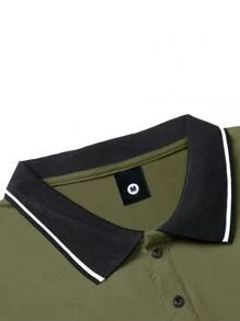 3pcs Men's Color Block Short Sleeve Casual Sports Rider Polo Shirt, Business Casual Undershirt, For Golf - Multicolor - View 11