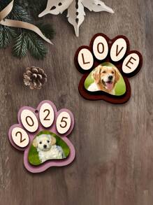 Custom Wooden Cat Paw Print Keychain Wooden Cat Paw Pendant Creative Keychain Accessories Custom Text And Pictures Gifts Birthday Graduation - Multicolor - View 5