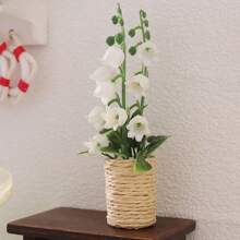1pc 1:12 Scale Miniature Model Potted Hyacinth Plant, Dollhouse Decor, BJD Accessory, Christmas Decoration, Golden & Silver Poinsettia, Christmas Gift