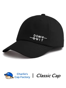 1 Pc DON'T QUIT Baseball Cap, Stylish Classic Soft Sweatband Adjustable Size Lightweight Sun UV Protection Versatile Classic Cap, Suitable For Outdoor Sports Daily Wear Party Vacation Perfect Gift For Friends