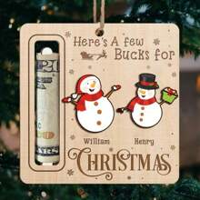 定制圣诞饰品 - 木制饰品、圣诞吊坠、木制钱包、适合圣诞节、麋鹿形状钱包、定制饰品、个性化饰品、适合家庭、派对 - 1 件 - 彩色 - 查看 8