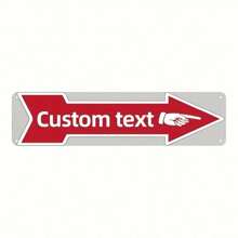 Cartello freccia in metallo personalizzato - Direzione stradale e testo personalizzati, decorazione da parete in metallo vintage con stampa UV, adatto per casa, parco, club ricreativo - Uso interno/esterno, 10x40 cm