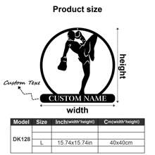 1 pieza Guantes de boxeo de pared de arte metálico personalizados y logotipo con nombre de boxeador personalizado, decoración del hogar, decoración de la sala de gimnasio para Navidad, cumpleaños - Estilo rústico, patio, porche, decoración de pared con bandera a cuadros de carreras - Exquisito, de moda, regalos de Navidad únicos - El regalo ideal para fans de boxeo a medida para darle a él/ella, novio, novia