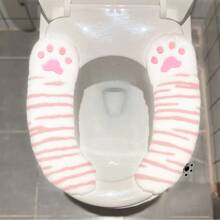 2 件/1 套可爱卡通马桶坐垫家用粘性马桶垫圈套冬季加厚 - 彩色 - 查看 6