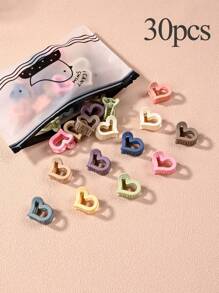 30 chiếc/gói Kẹp tóc hình trái tim nhỏ nhiều màu sắc cho bé gái, hình chim, phụ kiện tóc dễ thương, kẹp tóc thường ngày, thích hợp cho biểu diễn trên sân khấu - Nhiều màu - Xem 15
