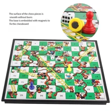 超大磁性便携式蛇梯棋棋盘游戏，3D 蛇梯棋游戏棋子，可折叠游戏板，节日派对礼物，圣诞节，新年生日礼物