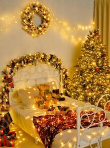 80led-Christmas Lights, LED String Lights, Waterproof Warm White Fairy String Lights, For Indoor And Outdoor Bedrooms, Room Weddings, Backpacks, Christmas Trees, For Living Room, Christmas Trees, Bedroom Wedding Decorations, Christmas Decorations, Holiday Decorations, Birthday Parties, Thanksgiving Decorations, Halloween Decorations, Autumn Decorations, Harvest Day Decorations, Room Decorations, Bedroom Decorations - 彩色 - 查看 3