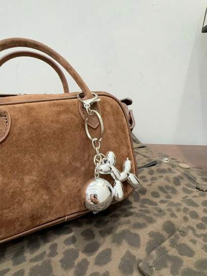 HXXOOS 1pc Y2K Women's Fashion Metal Pendant Ins Style Metal Keychain Silver Bag Pendant Dog Backpack Pendant For Handbag, Backpack, Car Suitable For Women, White-Collar Workers, Ladies, Women, Girls, Use This Pendant To Enhance The Style Of Your Bag