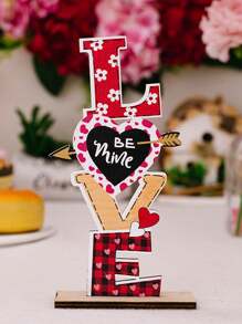 1 件情人节木制字母装饰“LOVE”字母装饰桌适用于情人节礼物 - 彩色 - 查看 8