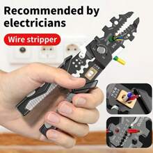 1PC 25 In One Electrician Special Multi-Functional New Wire Stripper Splicer Wire Winding, Wire Cutting, Wire Stripping And Wire Pressing Pliers - Multicolor - View 2