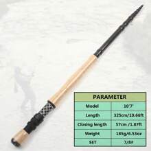 Design nou 2.1M 2.4M 2.7M 3.0M Undiță telescopică de pescuit cu muscă portabilă de carbon cu acțiune rapidă Păstrăv cu mușcă Tackle Stâlp Bunuri pentru pescuit