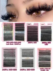 Libro plegable de apertura y cierre de pestañas postizas 3D híbridas de alta capacidad, calibre 32/14/12/10, ideal para principiantes, con una amplia selección de estilos y especificaciones, adecuado como regalo. Ofrece pestañas naturales, de estilo anime y super gruesas, que se pueden personalizar en cualquier estilo que se desee. - D - Ver 1