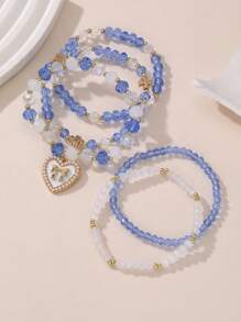 NAIZHU 5 件套优雅可爱蝴蝶珠和饰品手链套装，适合女士 - BZ2050 - 查看 9