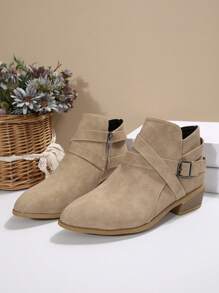 Fall/Winter 2025 Go With Black Dress,Women's Fashion Ankle Boots, New Arrival 2024 Pointed Toe Short Boots - Camel - View 7