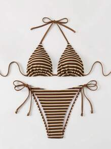 The Latest And Most Popular Plus-Size 2 Pieces Bikini Set For Pool Parties, Featuring A Modern Chic Design With Towel-Like Fabric