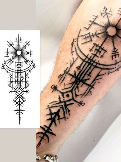 STARTTOOS Viking Compass Temporary Tattoo, Waterproof
