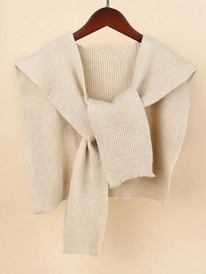 1pc Women's Sweet Style Solid Knitted Shawl Cape, Warm Shoulder Wrap Perfect For Daily Wear Casual Accessories Women