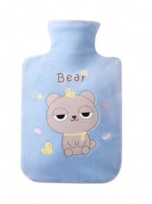 1pc 500/1000ml注水PVC热水袋简约时尚防爆冲水暖水袋毛绒暖宫暖肚学生可爱浇水暖手宝水袋 - 彩色 - 查看 11