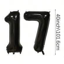 2 个 40 英寸（约 101.6 厘米）大号黑色数字氦气铝箔气球，大数字气球适合生日派对、毕业典礼、周年纪念、派对装饰 - 彩色 - 查看 23