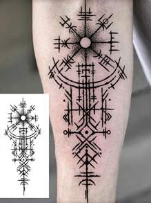 STARTTOOS Viking Compass Temporary Tattoo, Waterproof - Black - View 2