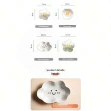 2 chiếc đĩa đựng nước chấm bằng gốm hình 3D dễ thương, đĩa đựng nước tương giấm cho gia đình, nước chấm cho lẩu, mì cay - Xem 9