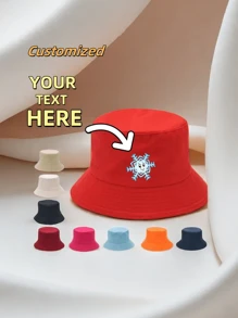 Fisherman's Hat Custom Logo Bucket Hat Fashion Flat Top Sun Hat UV Protection Hat Men's Advertising Hat Custom Made,Customized Logo Hat, Anniversary Gift, Birthday Gift, Wedding Gift, Valentine's Day Gift, Mother's Day Gift, Father's Day Gift, Gift For Best Friends, Thanksgiving Gift, Christmas Gift - Fisherman Hat Pictures - View 2