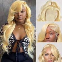 PAZAT 613 13x4 Lace Front Wig Human Hair 200 Density Blonde Body Wave Lace Front Wigs Human Hair Blonde Wig Human Hair 13x4 Lace Frontal Wig 613 Human Hair Wig For Women Short Bob Wigs(8-14inch)
