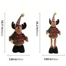 New Christmas Santa Claus Retro Small Stretchable Checkered Fabric Ornaments, Decoration For Hotel, Bar, And Mall, Christmas Themed Events And Parties, Home Decorative Ornament