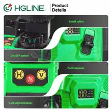 ONEVAN 16 Lines 4D Laser Levels 360 Horizontal Vertical Green Line Laser Level Self-Leveling Measure Leveling Tool - 2 Battery-uK Plug - View 9