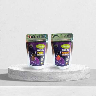 5 Snack de Mango + 5 Snack de piña, Snacks saludables deshidratados, en ruedas, triángulos o cubos, para personas fitness, deportistas, alimento de astronautas, alto en antioxidantes, camping, vida healty, alimento del futuro, 100% natural, libre de gluten, sin conservadores, gluten free