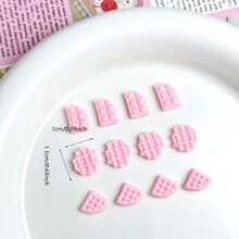 20/50/100pcs/Mixed Random Resin Chocolate Replica Decorative Nail Art Set, For Manicure & DIY Crafts, Various Mini Realistic Chocolate Shapes, Non-Alcoholic Collectible Accessories - Multicolor - View 11