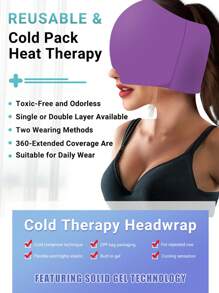 1pc Single Layer Gel Ice Pack Headache Migraine Relief Cap With Stretchable And Adjustable Design For Cold & Hot Therapy To Alleviate Headaches, Unscented, Use Without Power, Battery-Free - Effective For Tension, Stress, Fever, Fatigue Relief