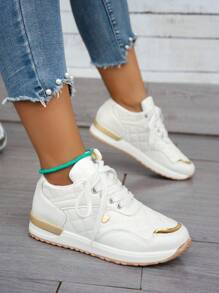 Fall/Winter 2024 Women's Lightweight Casual Sports Sneakers - White - View 4