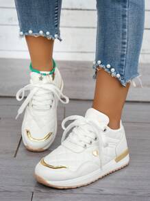 Fall/Winter 2024 Women's Lightweight Casual Sports Sneakers - White - View 5