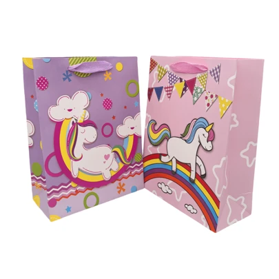 4pcs/8pcs Spring Cute Unicorn, Rainbow, Star Pattern Gift Bags, Handheld Gift Packaging Bags, Souvenirs, Holiday Decor Gift Bags, Gifts For Classmates And Friends