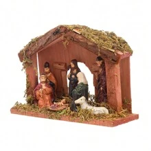 Nativity Scene Figurine Set, Decorations Creche House With Figures, Christian Holiday Home Decor Best Gifts Birthday Graduation Christmas Decorations Room Decor Christmas
