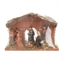 Nativity Scene Figurine Set, Decorations Creche House With Figures, Christian Holiday Home Decor Best Gifts Birthday Graduation Christmas Decorations Room Decor Christmas