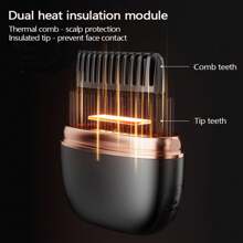 直发刷 - 女士无绳直发刷，便携式快速加热直发器迷你旅行户外 USB 充电，适合旅行、节日礼物 - 彩色 - 查看 4