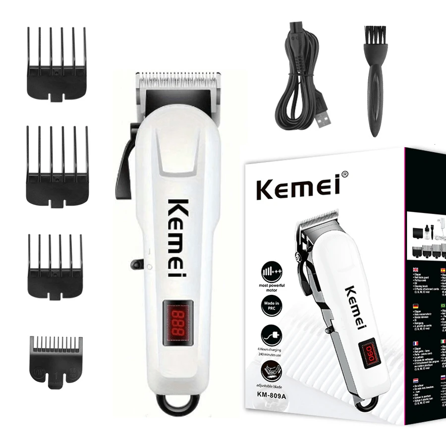 Kemei Kemi USB Direktverkauf KM-809A Elektrischer Haarschneider, Wiederaufladbar, Großhandel LCD Anzeige